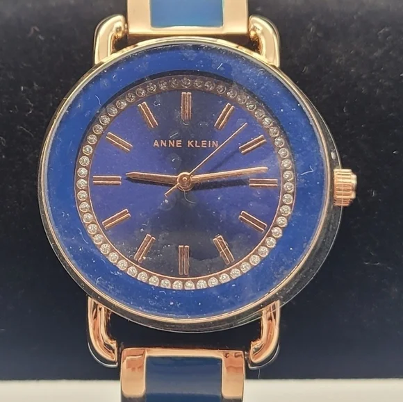 Anne Klein Gold with Blue Accents AK/3690 PC21J - Picture 1 of 6